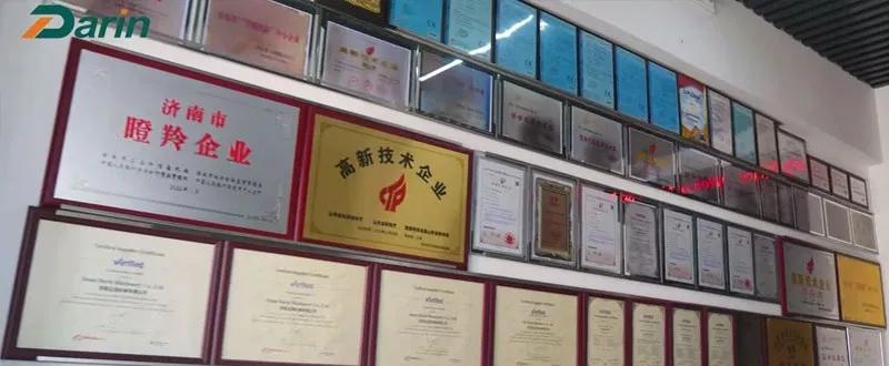 Darin Machinery Certificates Darin Machinery Certificates