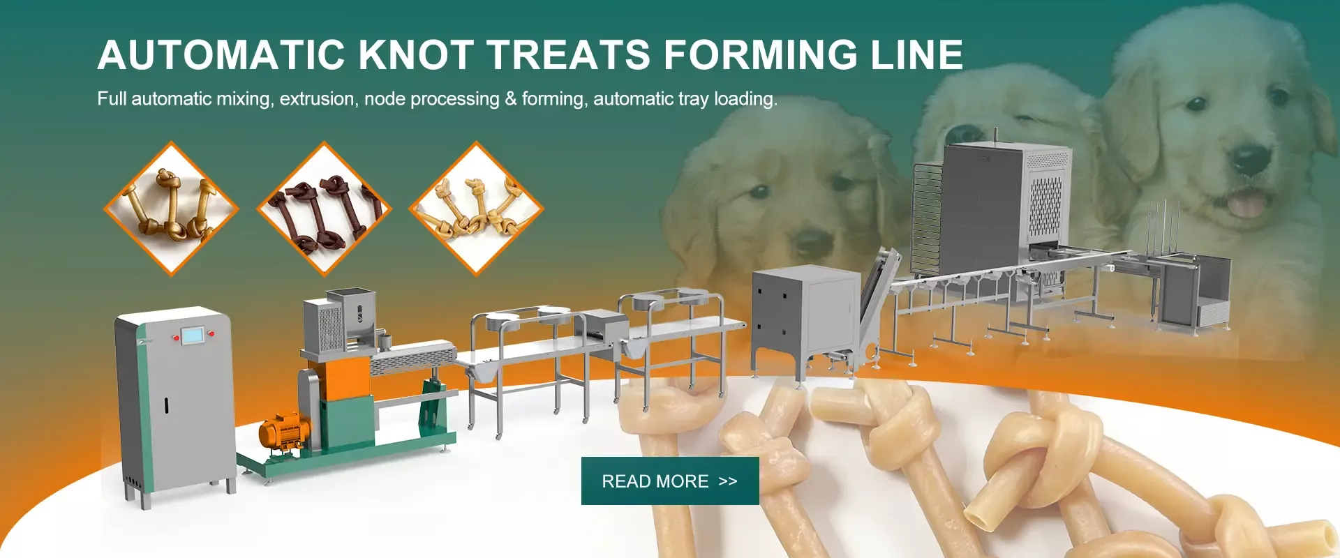AUTOMATIC KNOT TREATS FORMING LINE