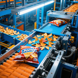 Snack factories producing branded or private-label triangular chips