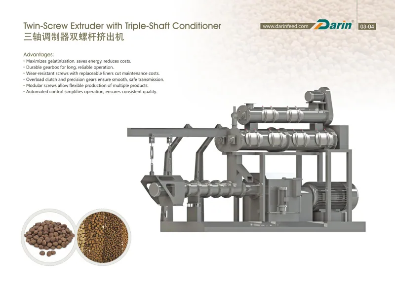 Twin-Screw Extruder with Triple-Shaft Conditioner