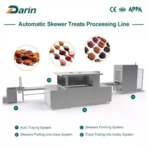 Fully Auto Triple Flavor Kabobs Processing Line / Automatic Skewer Treats Processing Line