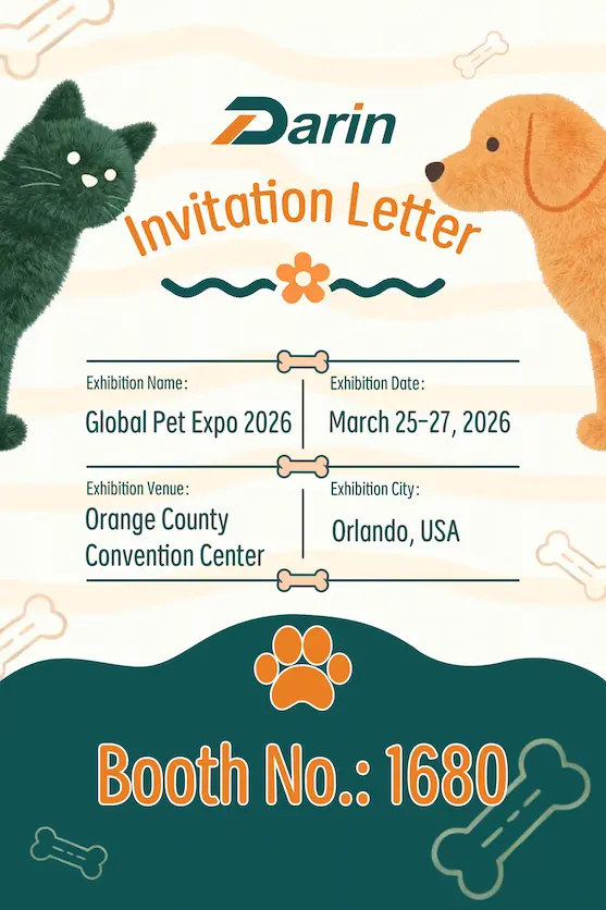 Darin Machinery at Global Pet Expo 2026 in Orlando USA Invitation Letter